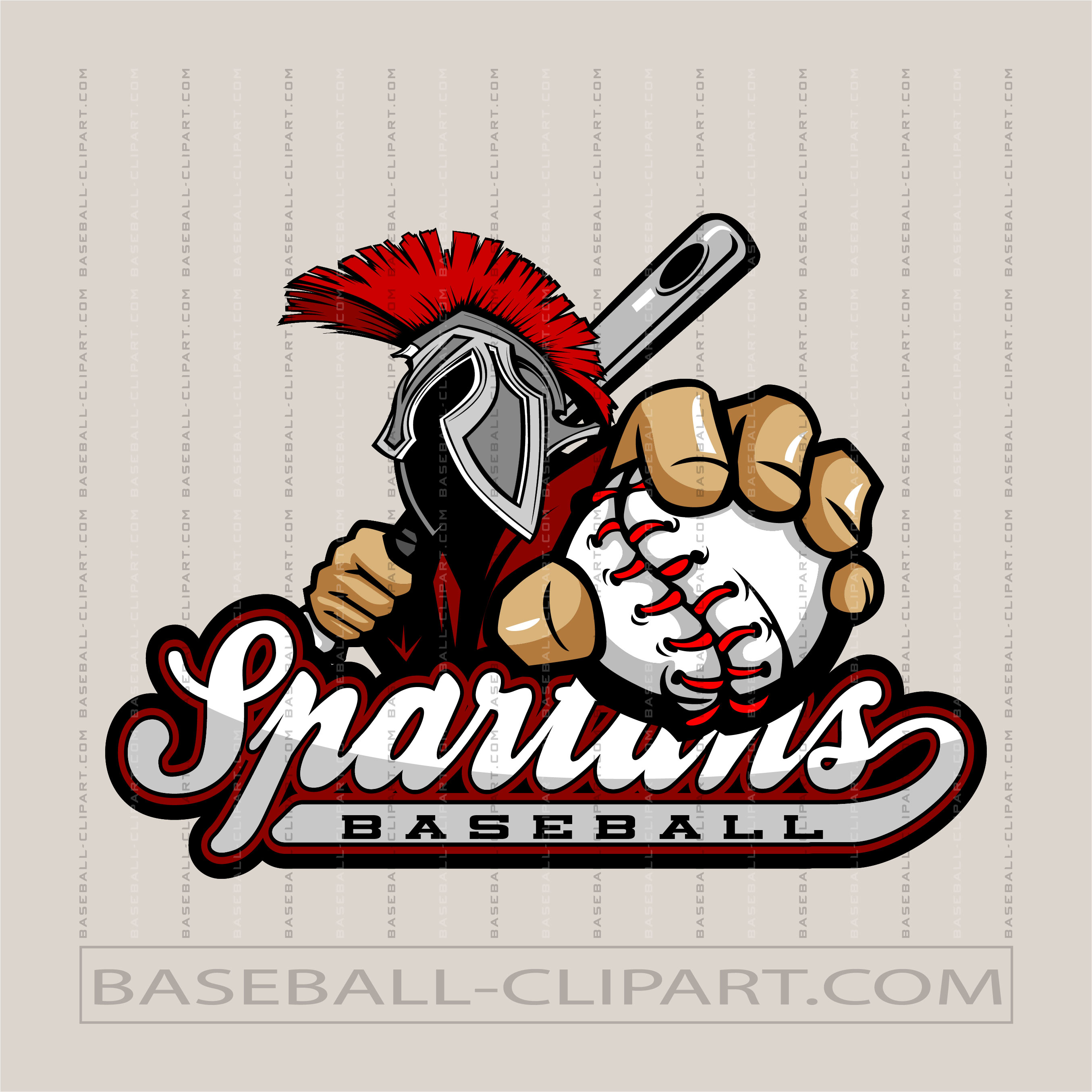 Spartan Baseball Team Logo